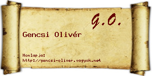 Gencsi Olivér névjegykártya