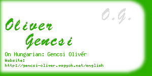 oliver gencsi business card