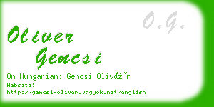 oliver gencsi business card